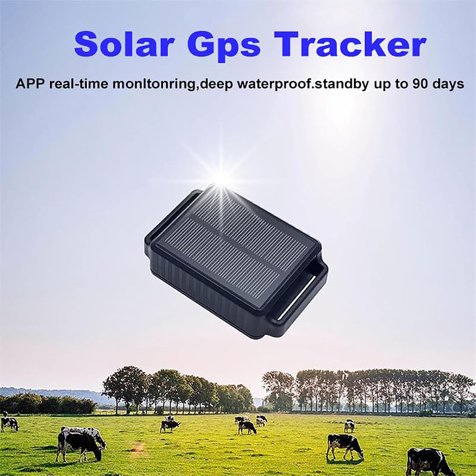Localisateur GPS Solaire 4G pour Bovins Et Ovins, avec Collier Antivol Et Batterie 20 Ah, Suivi De L'Historique des DéPlacements Via Application, pour Bovins, Ovins Et Chameaux