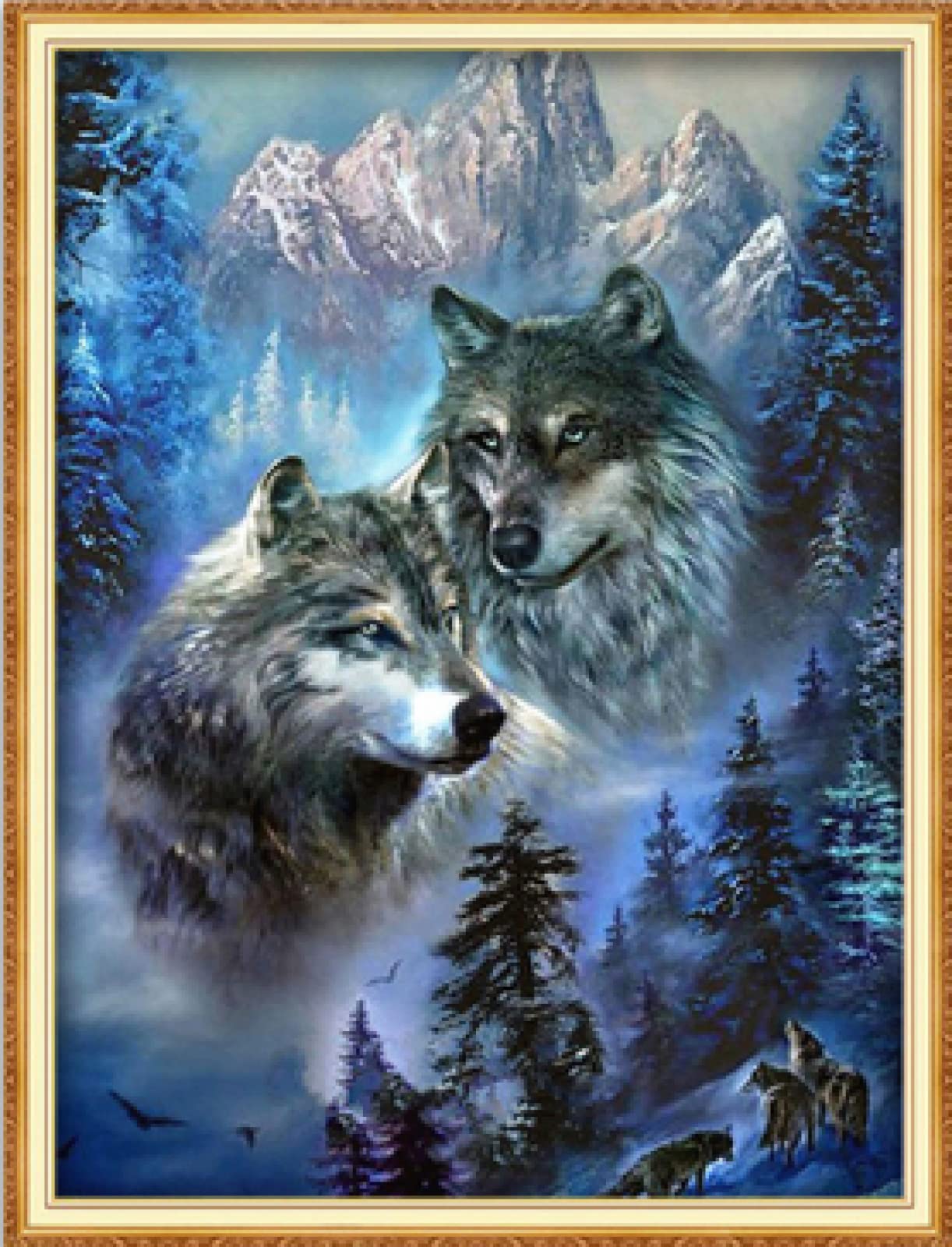 Peinture au Diamant 5D Loup anti-stress : retrouvez le calme avec ce kit d'art