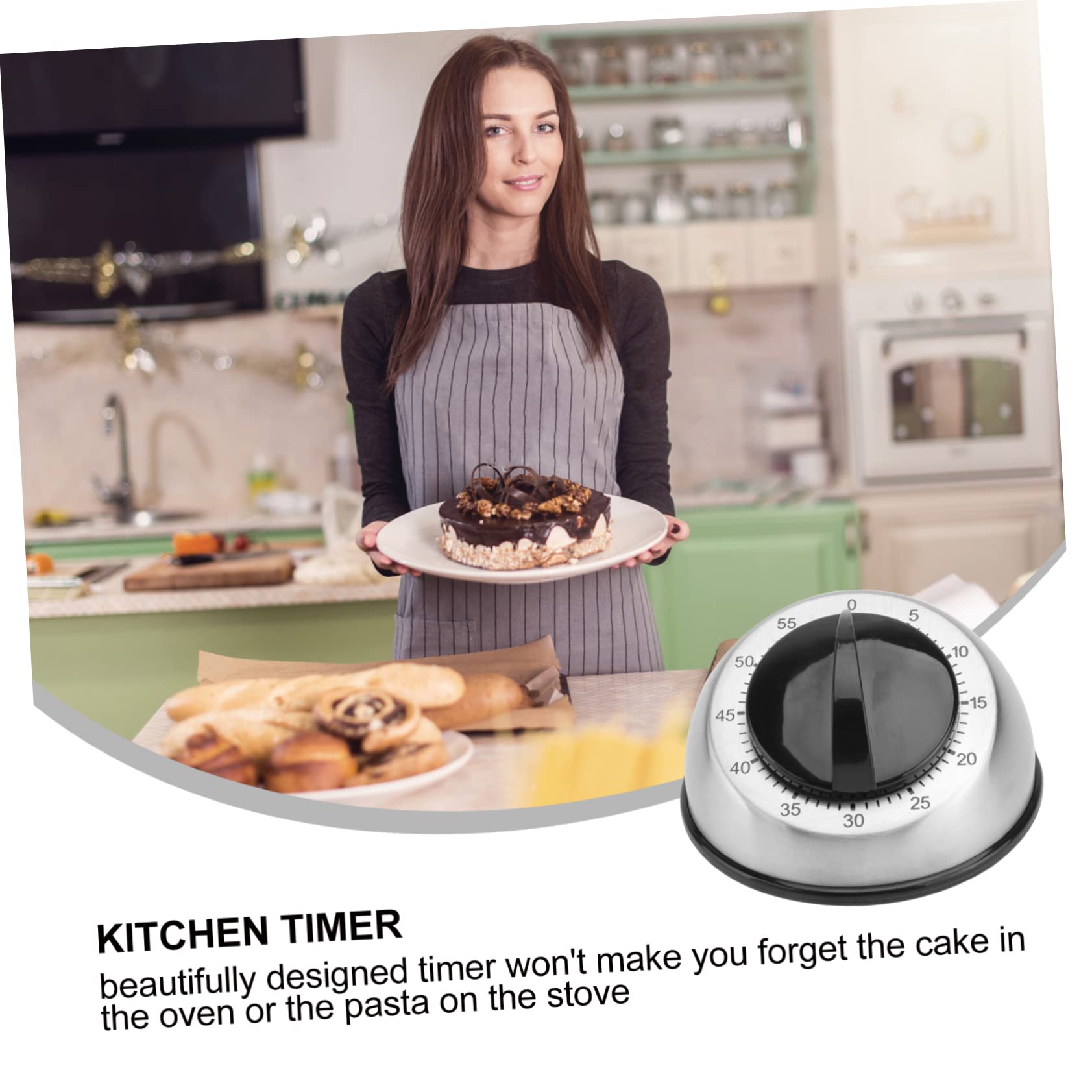 BESTonZON 3stücke Küchentimer Mechanisch Praktischer Zeitmanagement-Tool Für Junge Köche Farbwahl Zufällig Zum Backen Und Kochen Batterie Und Stromlos Minuten Countdown Eieruhr Haushalt