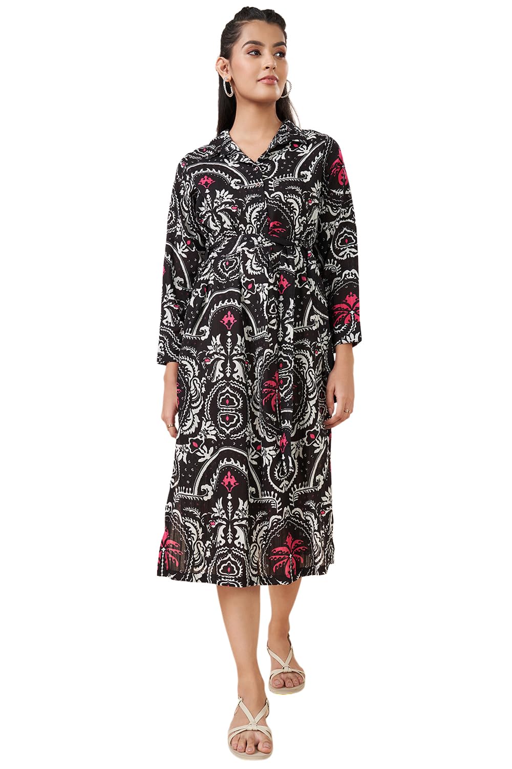 Women's Cotton Classic Calf Length Dress-image-46