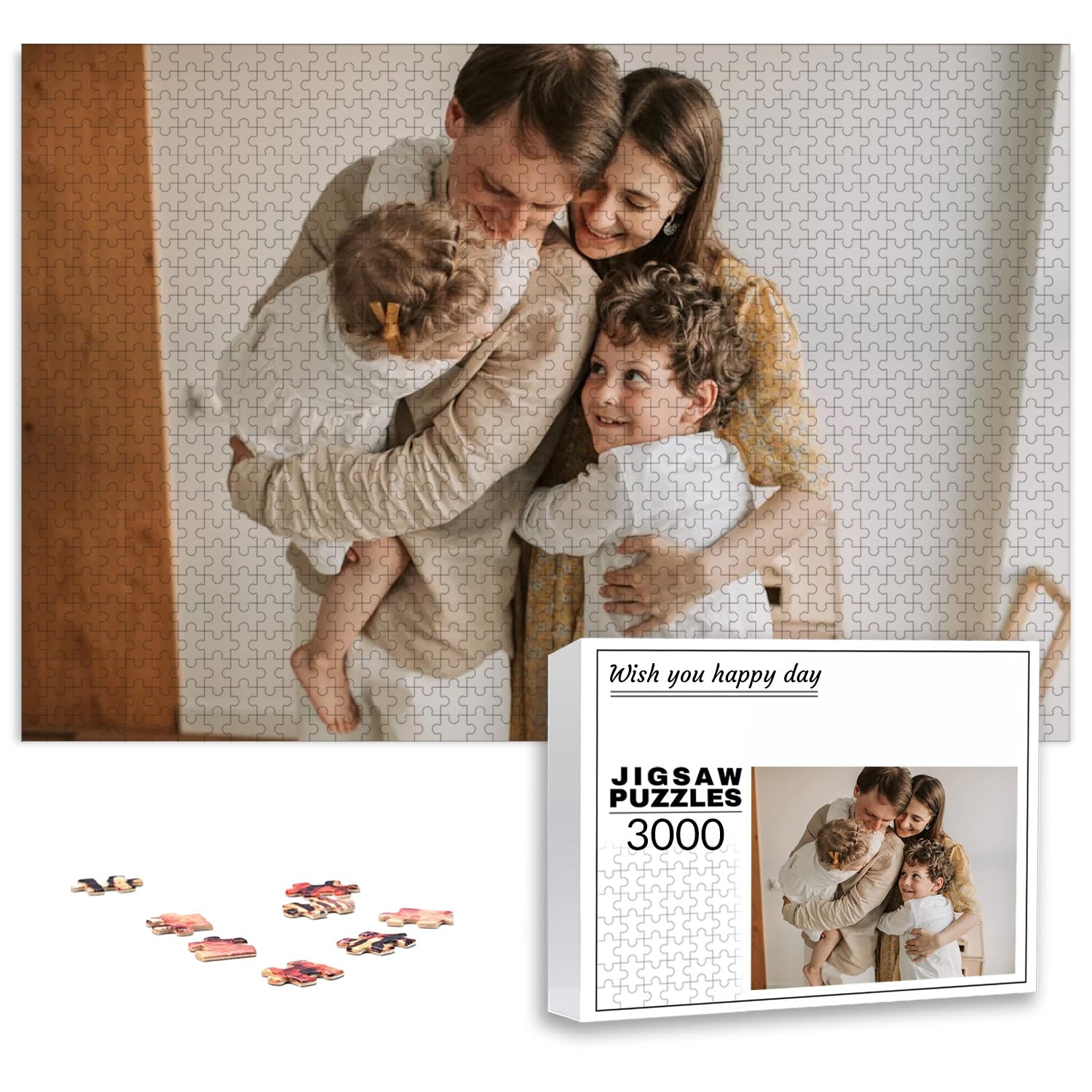 Puzzle Personalizzato Con Foto 35/70/120/200/300/500/1000/1500/2000/3000 Pezzi per Gioco Adulto Familiare Matrimonio Laurea Regalo