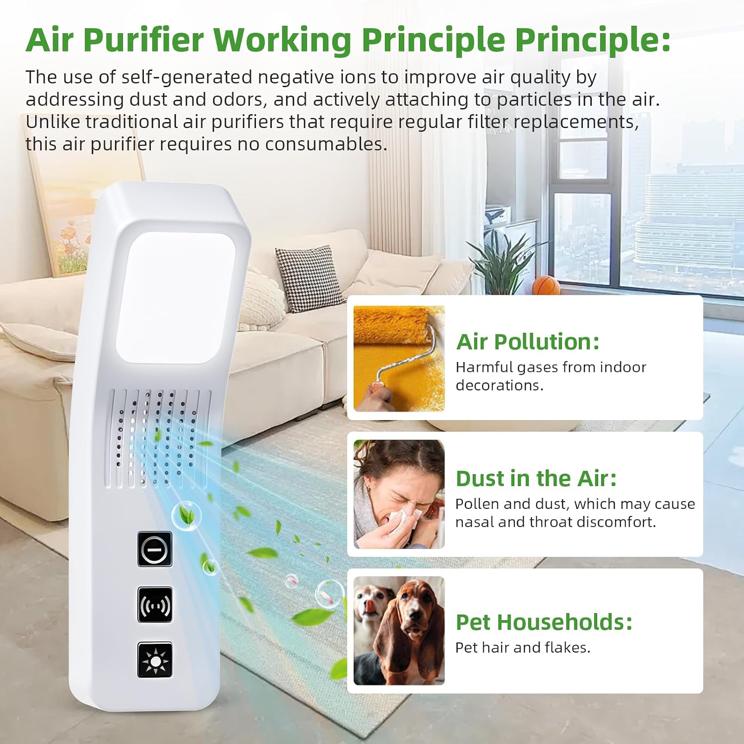 Air Purifier Plug in: 2PCS Air Ionizer Purifier for Home, Forest Air Maker, Portable Negative Ion Generator - Portable Air Fresheners for Home, Bedroom, Office