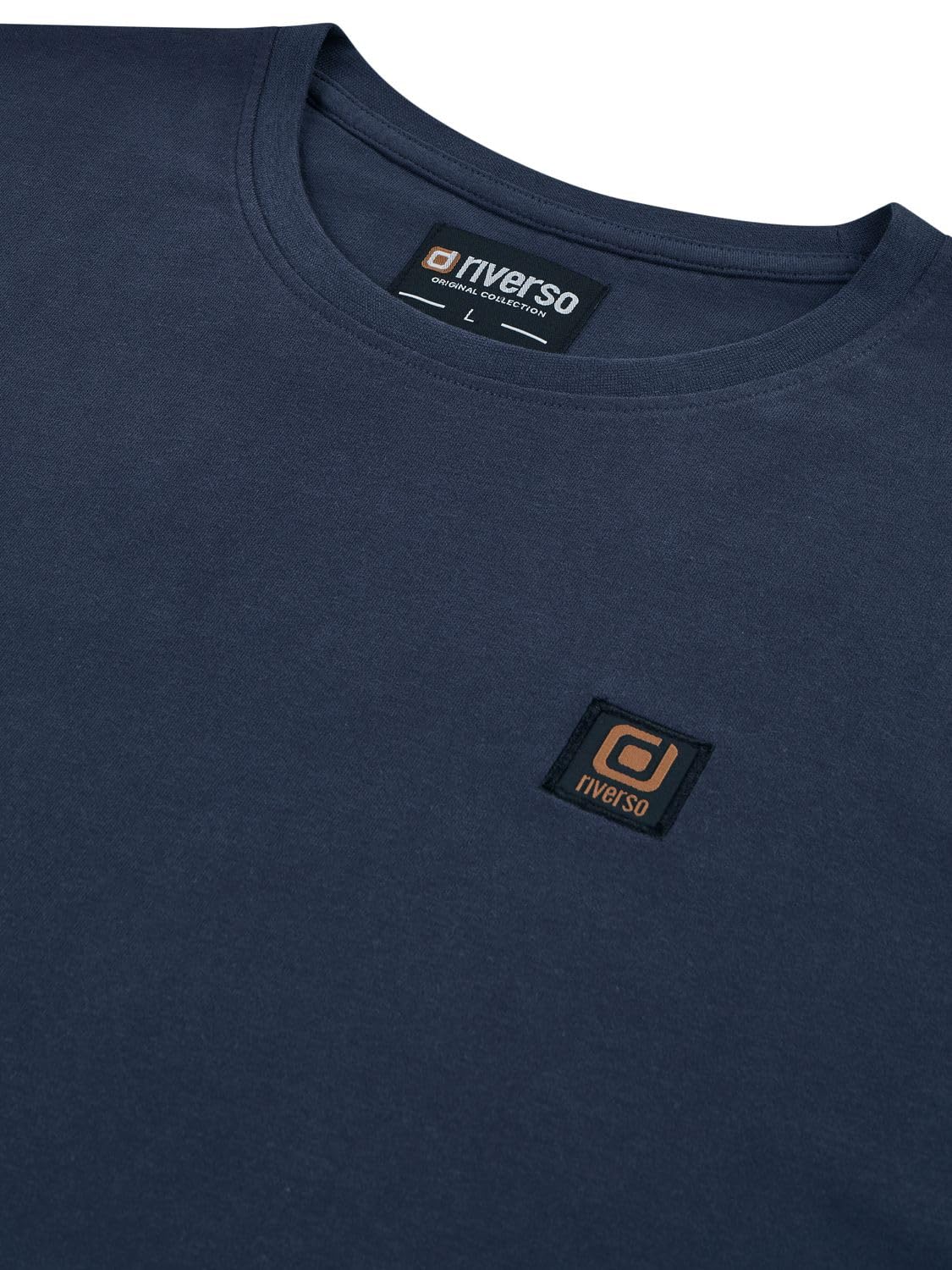 riverso RIVGino 3-częściowy zestaw męskich t-shirtów letnich, regularny krój, okrągły dekolt, krótkie rękawy z logo, kolor czarny, biały, pomarańczowy, szary, niebieski, żółty, zielony, rozmiary S, M