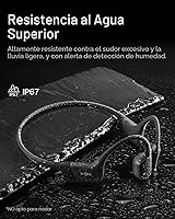 Vista 5 de SHOKZ OpenRun Mini - Auriculares de conducción ósea de oído abierto, auriculares deportivos inalámbricos con Bluetooth para correr y entrenar
