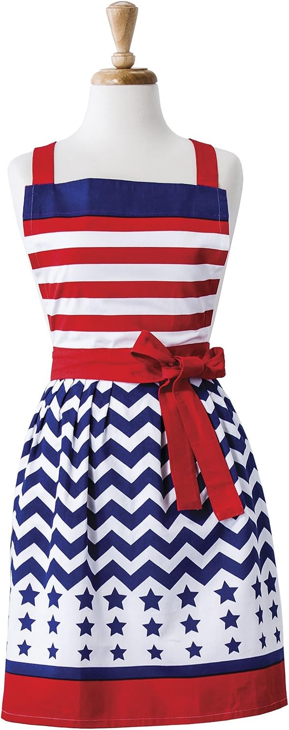 Ladelle Patriotic Apron, Red/White/Blue