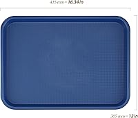 Vista 2 de Paquete de 10 bandejas de plástico para comida rápida, bandejas de plástico para cafeterías de 16 x 12 pulgadas con superficie texturizada, bandejas
