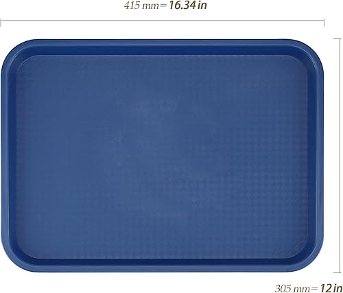 Miniatura 2 de Paquete de 10 bandejas de plástico para comida rápida, bandejas de plástico para cafeterías de 16 x 12 pulgadas con superficie texturizada, bandejas