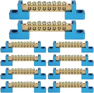 KASTWAVE 10-Pack Brass Terminal Block for Car & Marine Power Distribution