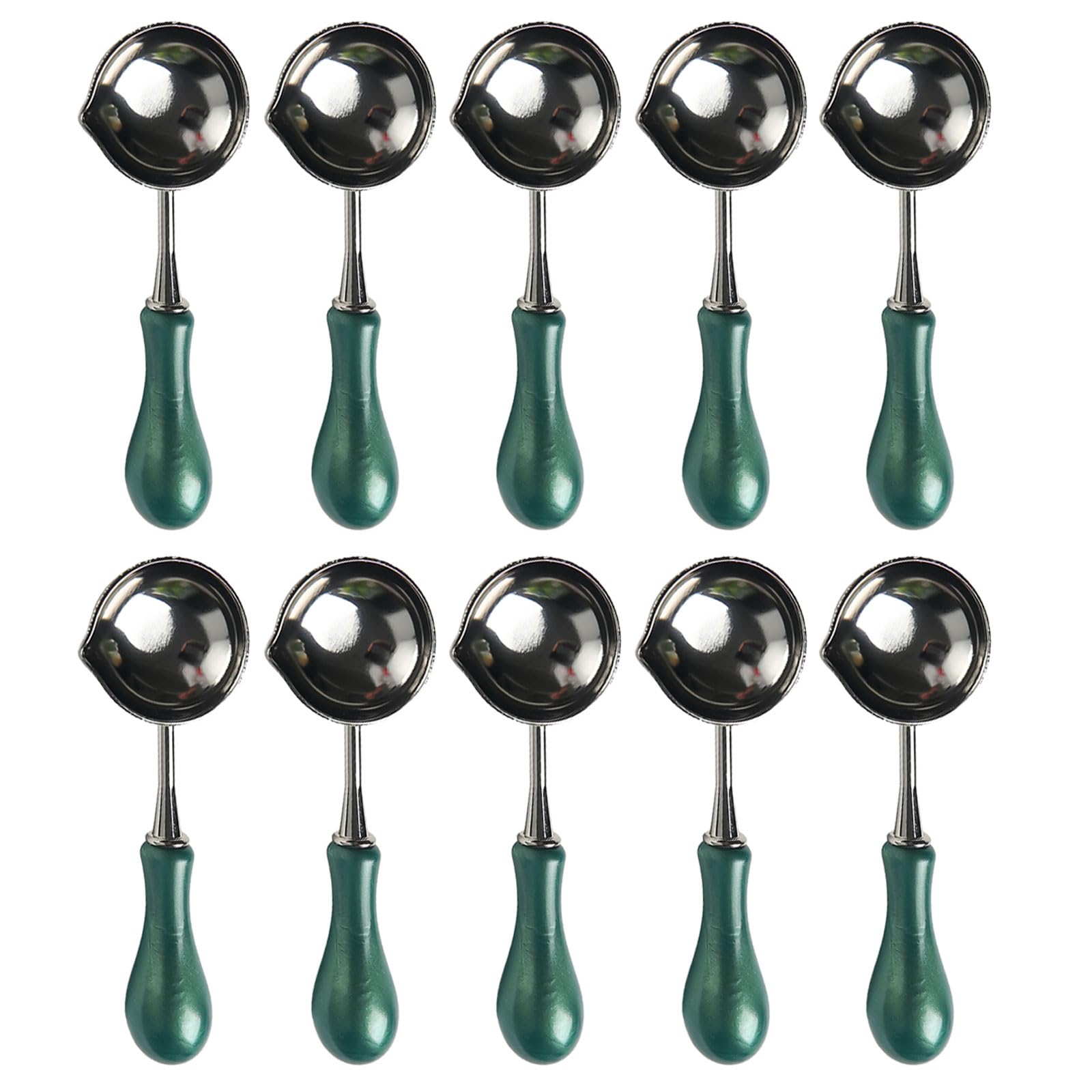 Tsophreniq 10 Pcs/Set Waxed Sealing Melting Spoon Sealing Stamp Melting Spoon Waxed Seal for Invitations