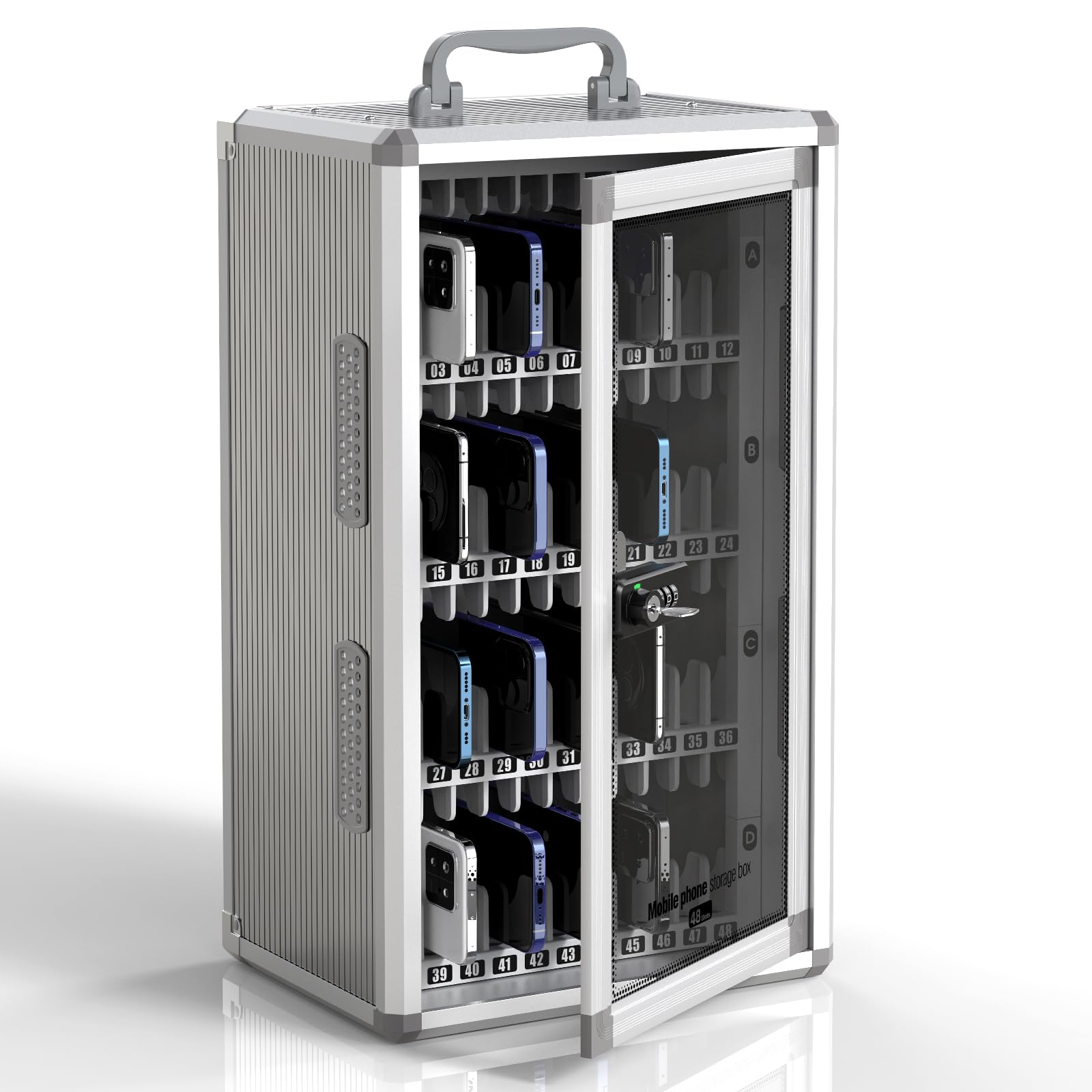 Lockbako 48 Slots Cell Phone Locker for Classroom with Code