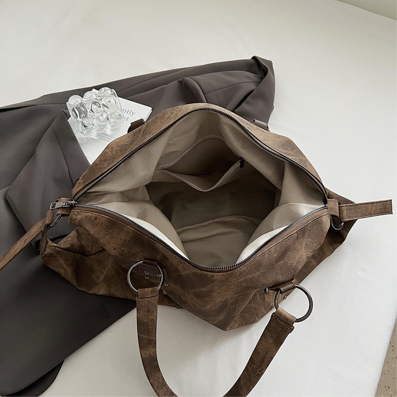 Torba crossbody nity duża pojemność PU ramię dla kobiet zima damska punk styl torby torebki