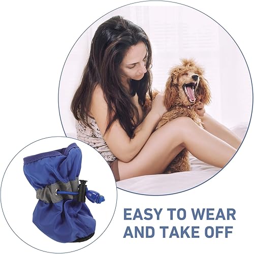 Miniatura 5 de UKCOCO Zapatos de perro para perros pequeños a medianos, botines de perro, protector de patas para pavimento caliente, botas de senderismo de nieve