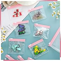 Vista 7 de Colarr 14 bolsas de pastillas AM PM reutilizables con cremallera para día y noche, organizador de píldoras con cierre deslizante para estuche de Rosa