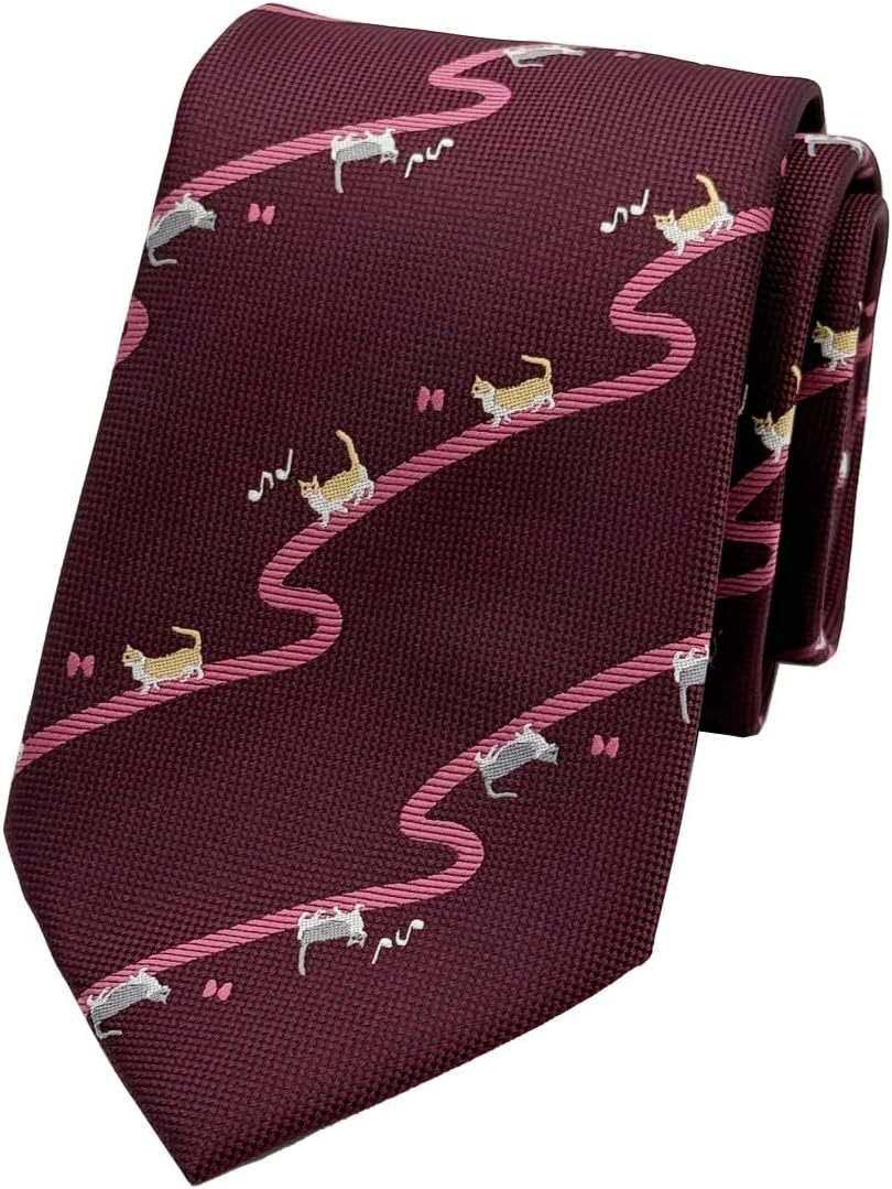 Tie Motif Pattern Panda Cat Cat Bowling Rugby Basketball Business Wedding Navy Blue Wine Gray