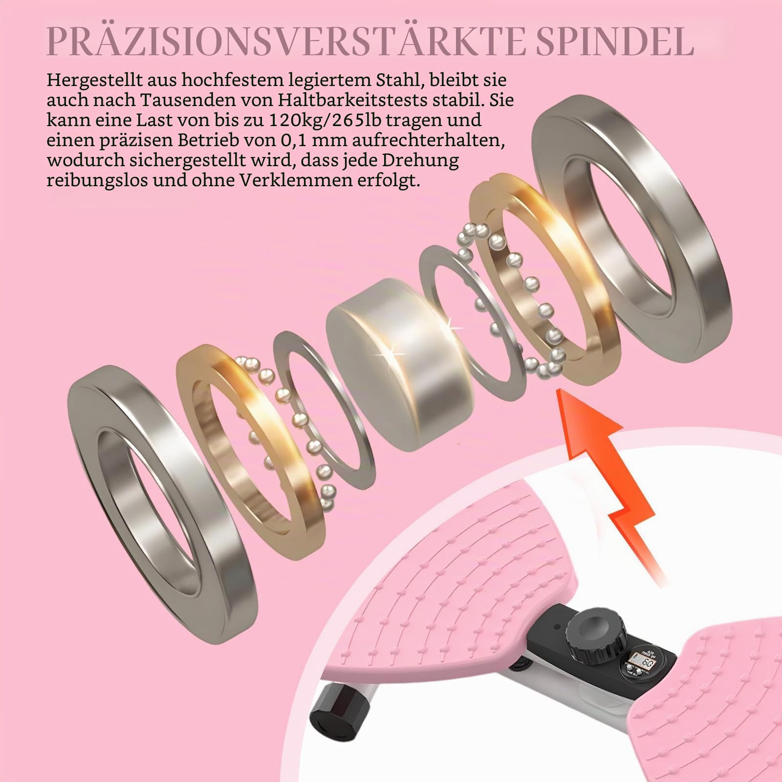 Twist Waist Disc Board mit Schrittzähler & Kordelzug, Twist Fit Drehscheibe Tragkraft 120 kg, Heimsportgerät für Gewichtsverlust, Bauchmuskeltraining, Gleichgewichtstraining, Fußmassage