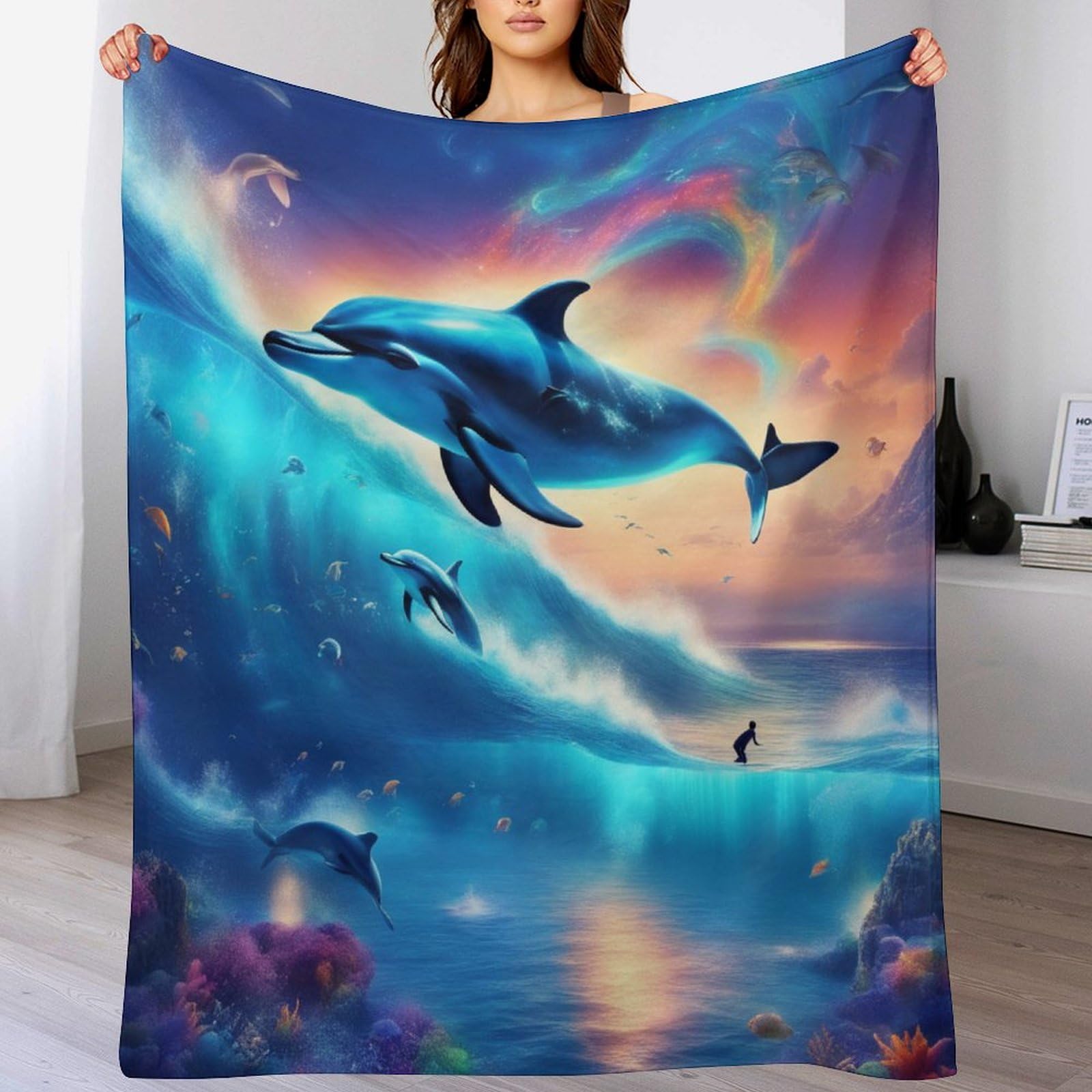 Manta de delfín acogedora un detalle ideal para los amantes del mar