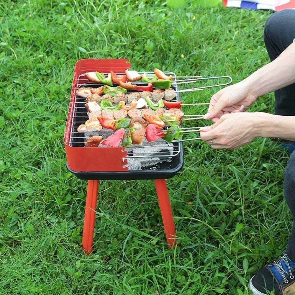 Grill na świeżym powietrzu węglowy ze stali nierdzewnej Kebab Składany grill Przenośny Idealny kemping,Grill ogrodowy