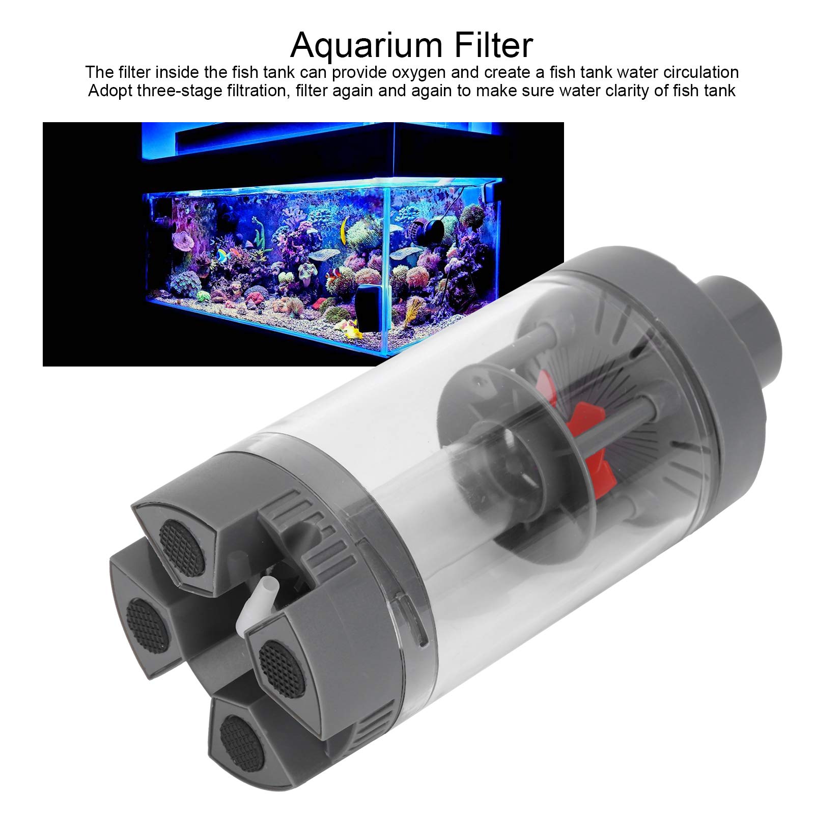 Amazon.co.jp: 水槽用浄水器 アクアリウム フィルター内蔵 水槽 3段多