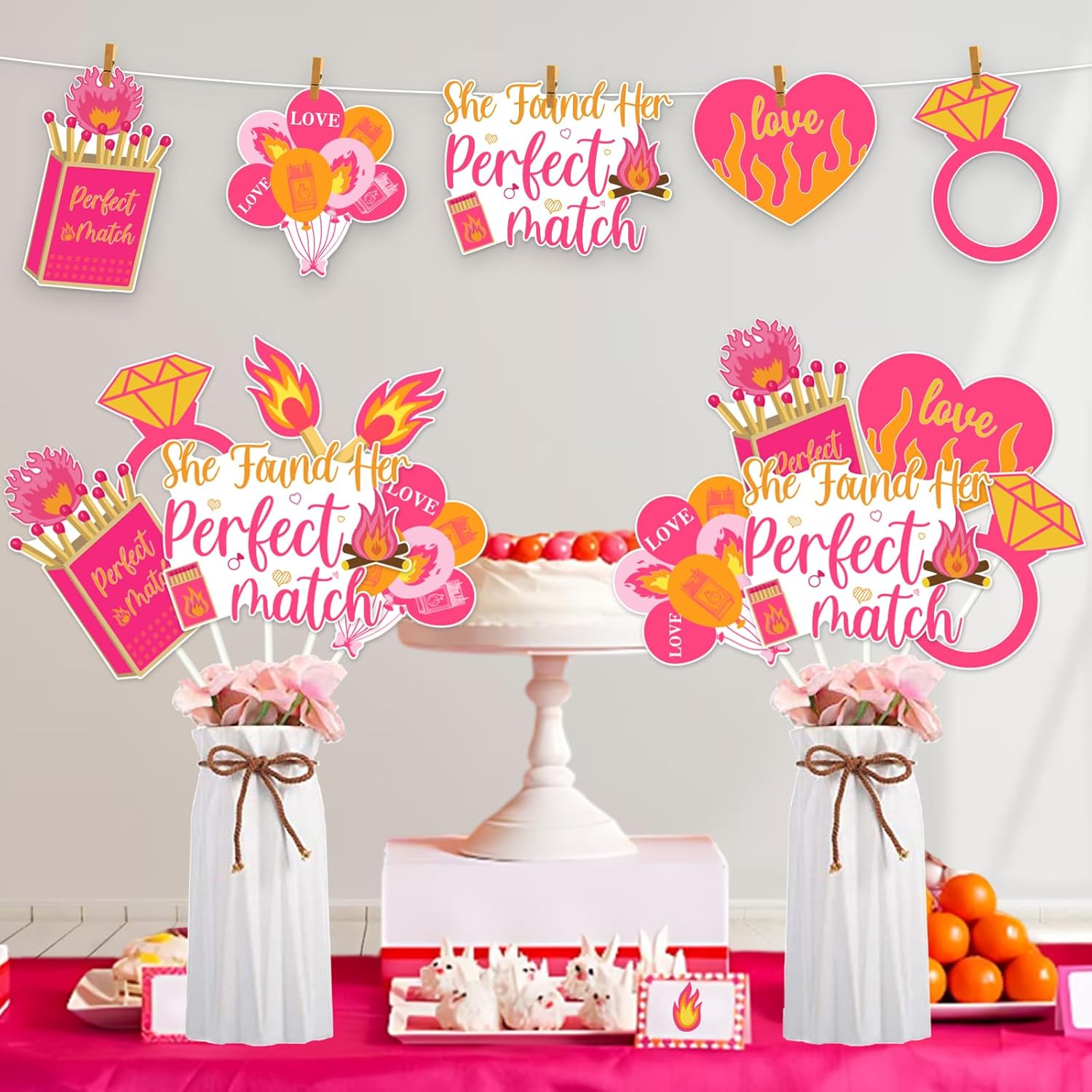 Perfect Match Bachelorette Decor 12PCS Perfect Match Bachelorette Table Centerpieces Perfect Match Bachelorette Match Made in Heaven Bridal Shower Decor for Engagement Party
