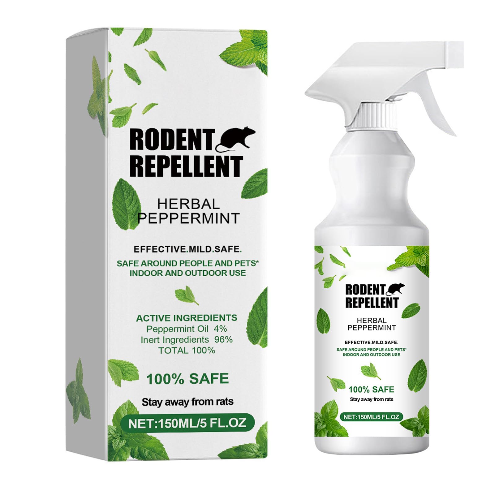 Peppermint Rodent Repellent Spray 150ml Natural Mouse & Rat Deterrent