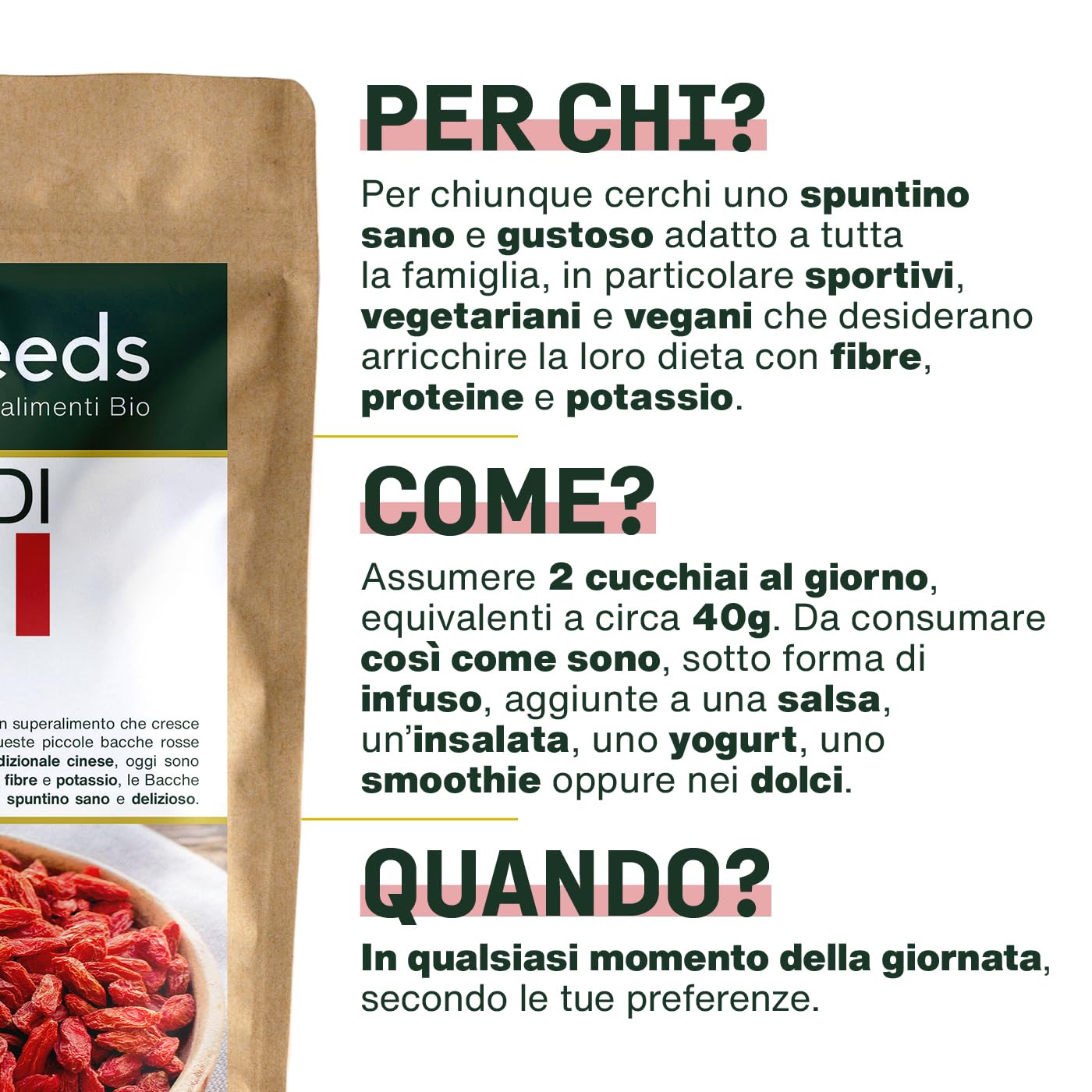 Bacche di Goji BIO 1KG | Himalaya, Essiccate al sol, Senza Zuccheri Aggiunti | 100% crude | Qualità Superiore