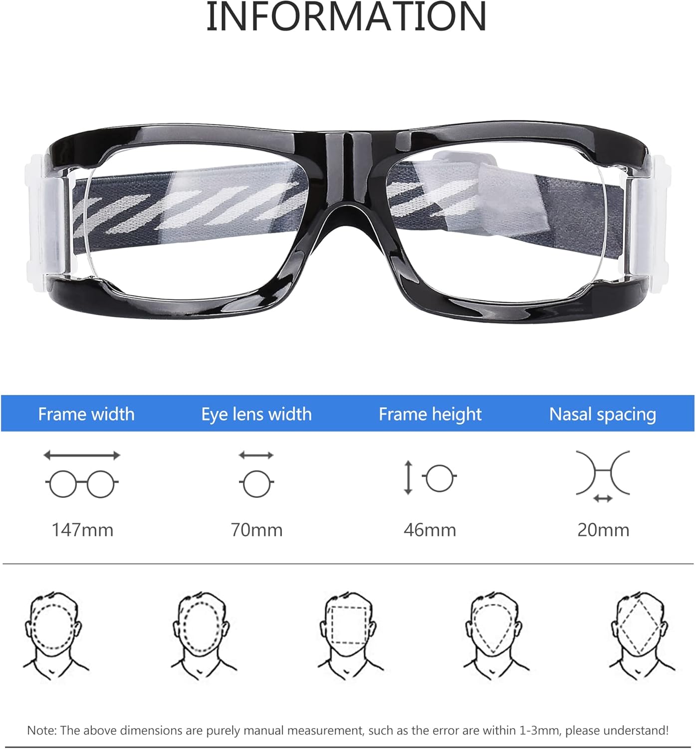 Sports Goggles Glasses for Men Womens,Racquetball Basketball Football Soccer Eye Protection Sport Eyeglasses