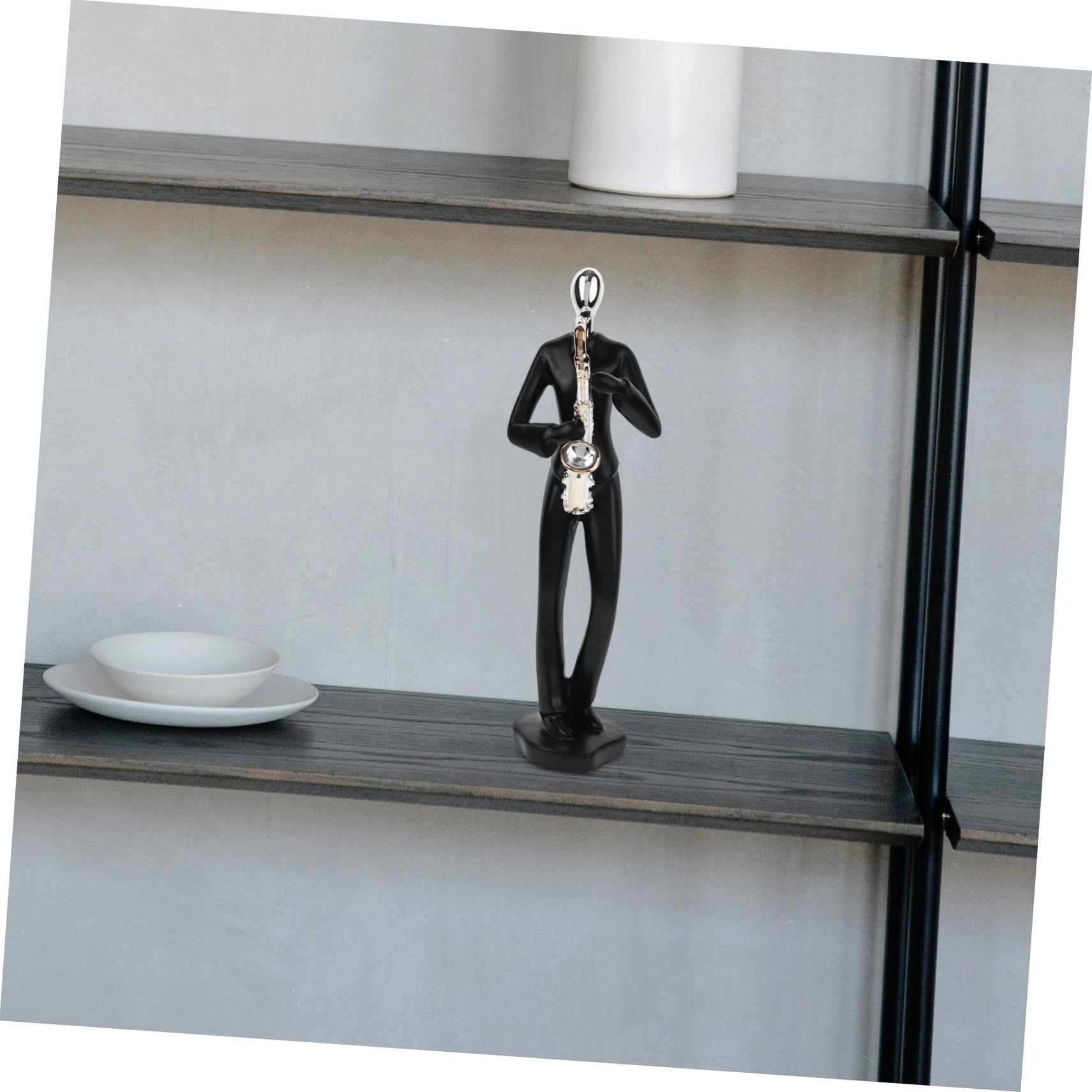 VICASKY Statua Musicista in Resina Astuccio Decorativo per Studio o Caffè Statuina Astratta di Musicista per Arredamento Contemporaneo