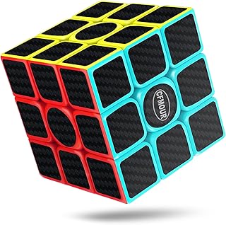 CFMOUR Original Speed Cube 3x3, 4x4, 5x5 and Set of Fast Magic Cube for Kids, Smooth Carbon Fiber Cubes Puzzle Toys (Black 3 * 3)