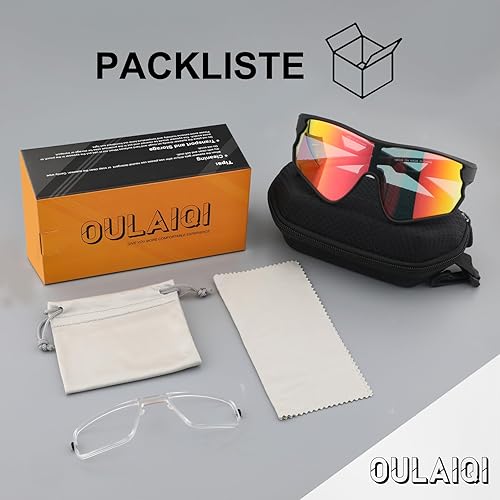 Miniatura 7 de OULAIQI Gafas de ciclismo fotocromáticas para hombres y mujeres TR90 Marco Gafas de sol deportivas con protección UV400 Gafas de béisbol para