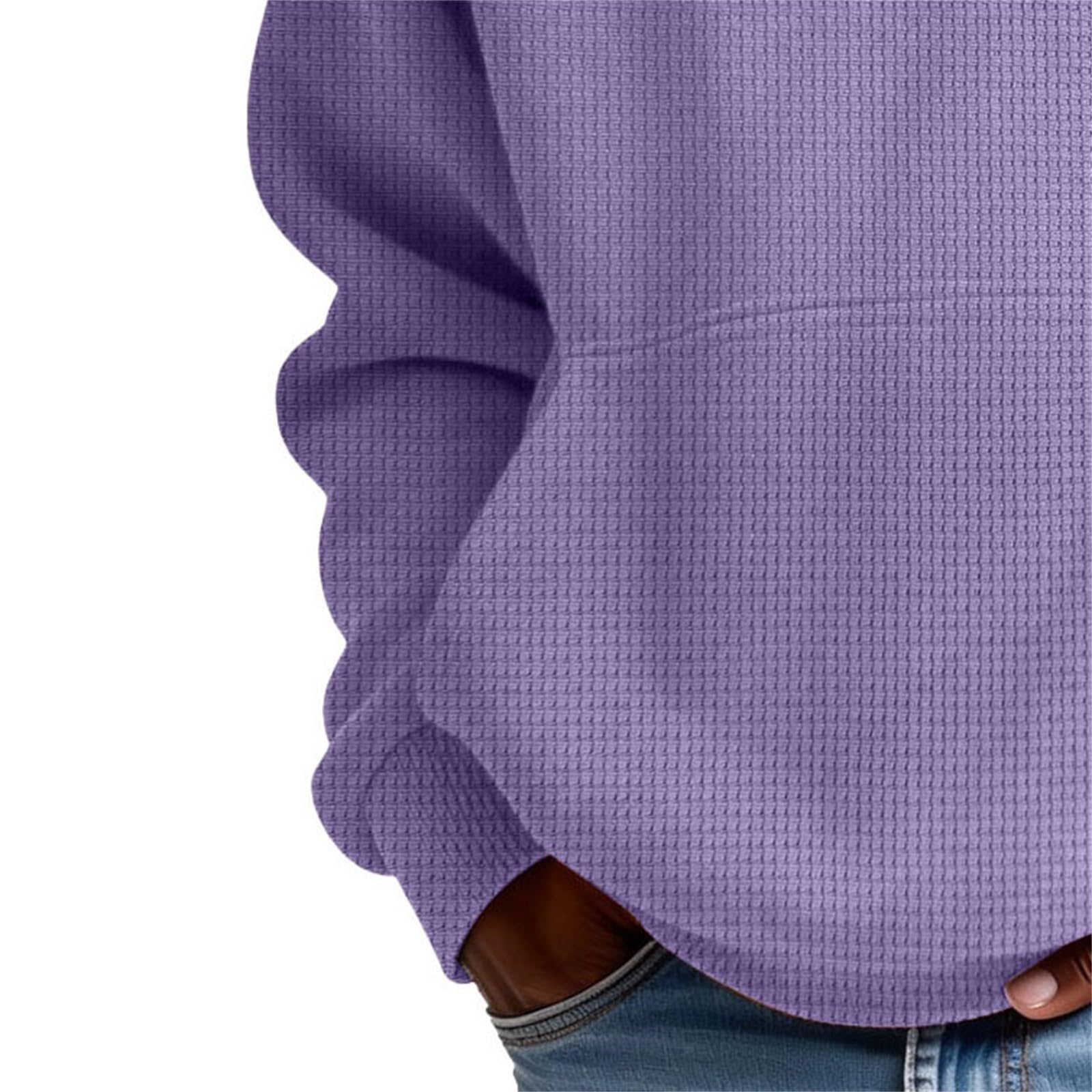 Sudadera Sin Mangas Hombre De Manga Larga con Botones Y Media Cremallera para Hombre, Estilo Casual Otoño E Invierno. Tops Lenceros (Light Violet, M) Moda Ropa Trabajo Oversize Gym