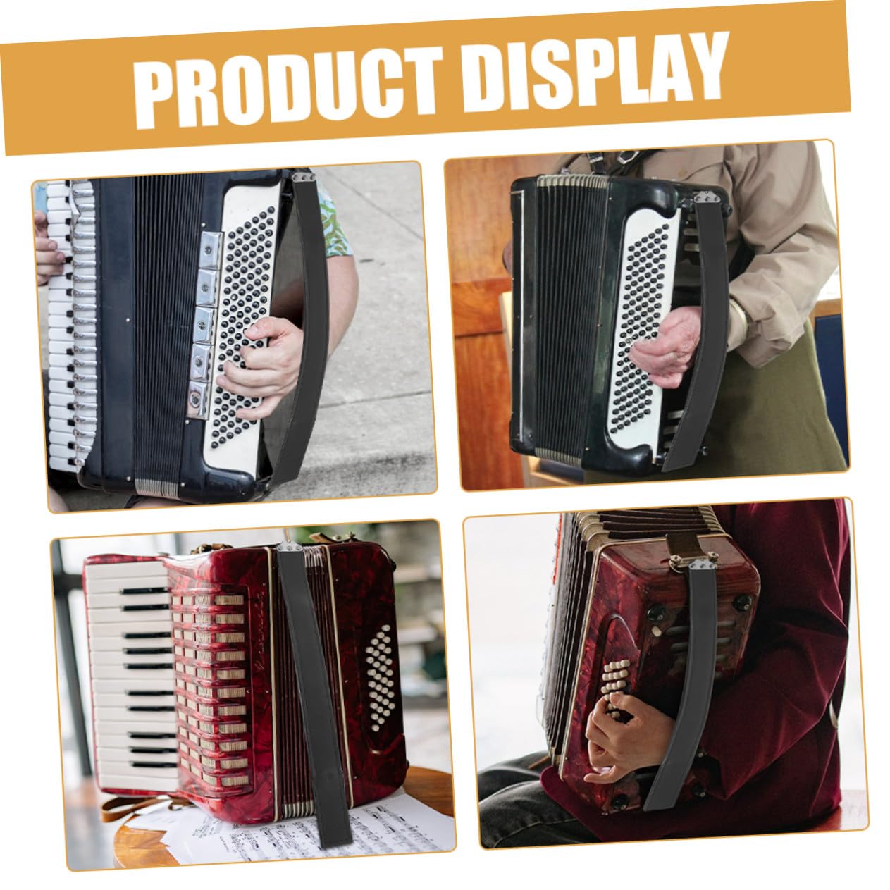 Sangle d'accordéon basse gauche en cuir résistant pour accordéons de basse Accessoire de rechange confortable et durable pour musiciens débutants et professionnels