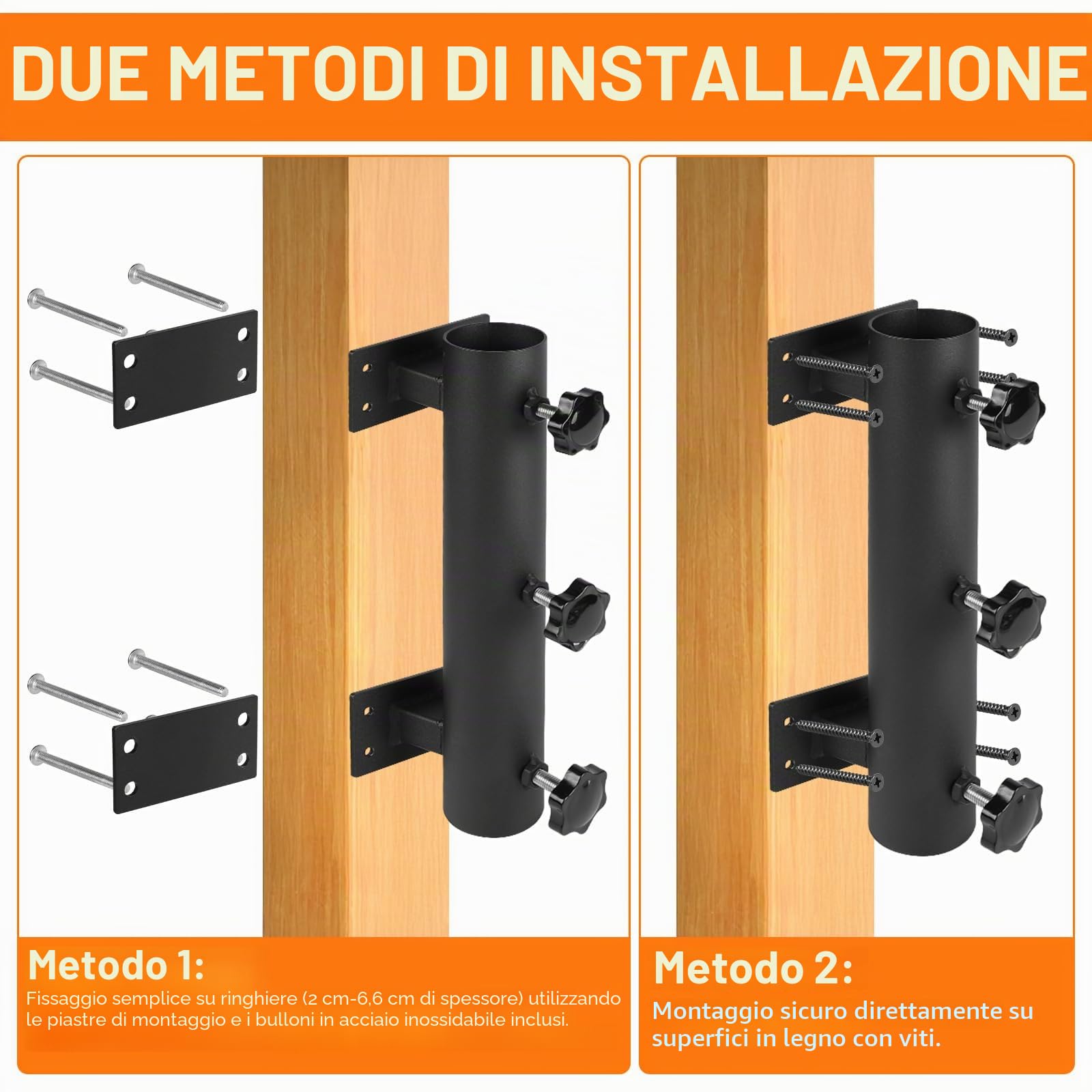 lalago Supporto Resistente per Ombrellone da Patio, Supporto per Ombrelli da Terrazza per Ringhiera, Morsetto Regolabile da Sole, Ponte, Cortile Interno, Barche, Portelloni Posteriori, Balcone