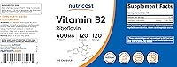 Vista 7 de Nutricost Vitamina B2 (riboflavina) 400 mg, 120 cápsulas (3 botellas)