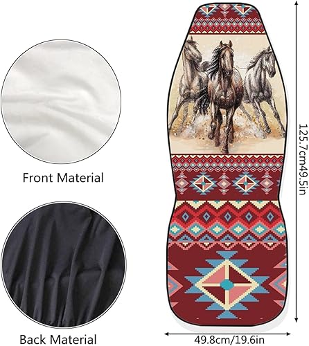 Miniatura 5 de LedBack Native Tribal Horse Navajo - Fundas de asiento delantero para automóviles, protector universal de asiento de vehículo de 2 piezas,