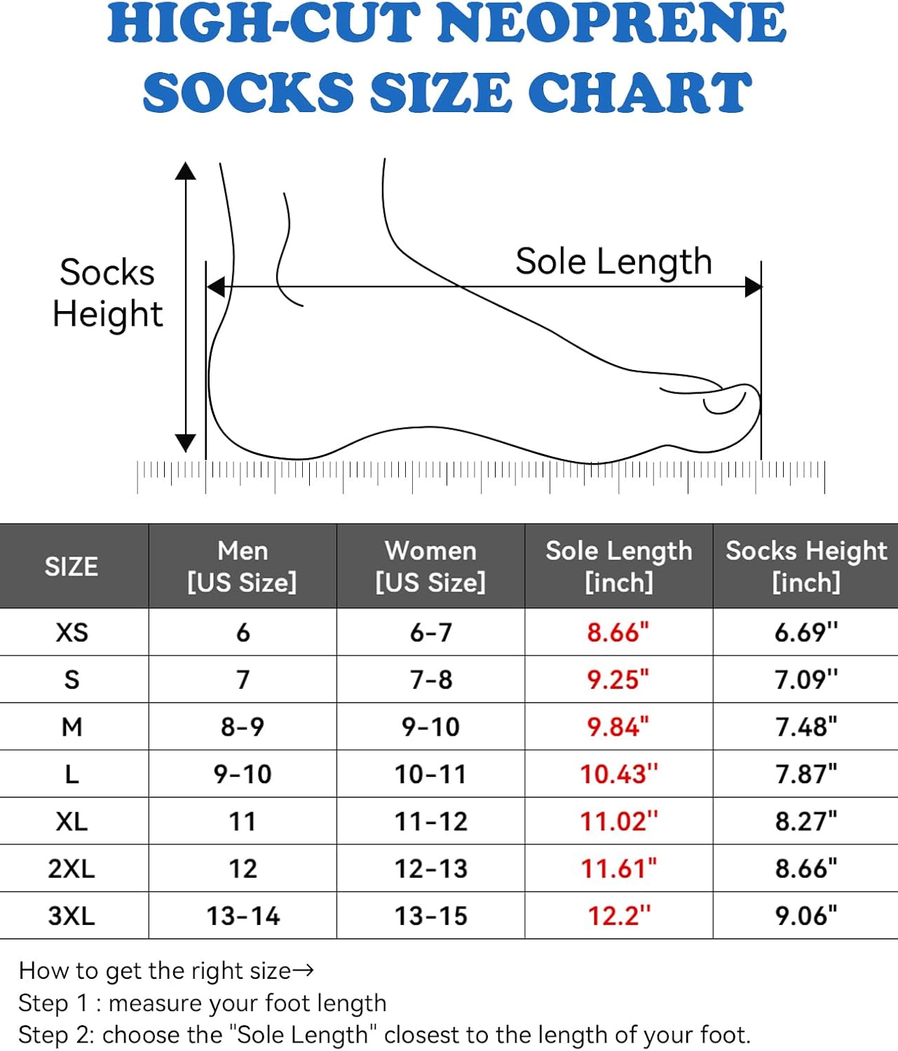 XUKER Neoprene Water Socks, Winter Fleece-Lined Warm Wetsuit Winter Socks for Scuba Diving Snorkeling Surfing - Image 5