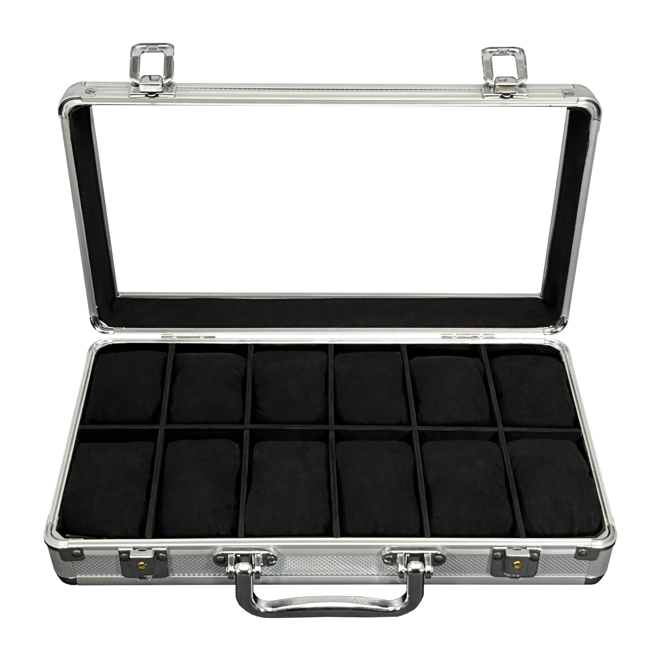 MAESTRORELOJERO MR Maestro Relojero - Vitrina para Guardar 12 Relojes | Aluminio Resistente | Ideal para Organización de Joyas y Relojes, Muy Practico, Estupendo para Regalo