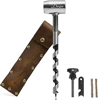 Doqn Bushcraft Survival Scotch Eye Auger Scotch Eye Auger | Manual Hand Wood Auger, Magnesium Fire Starter Survival Tool, 2 Pack Extra Large Natural Waterproof Kindling