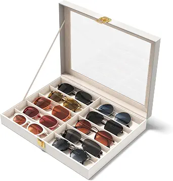  10/30 Slots Sunglass Organizer for Multiple Pairs of Eyeglass See-through Display Case Storage Box for Women Men