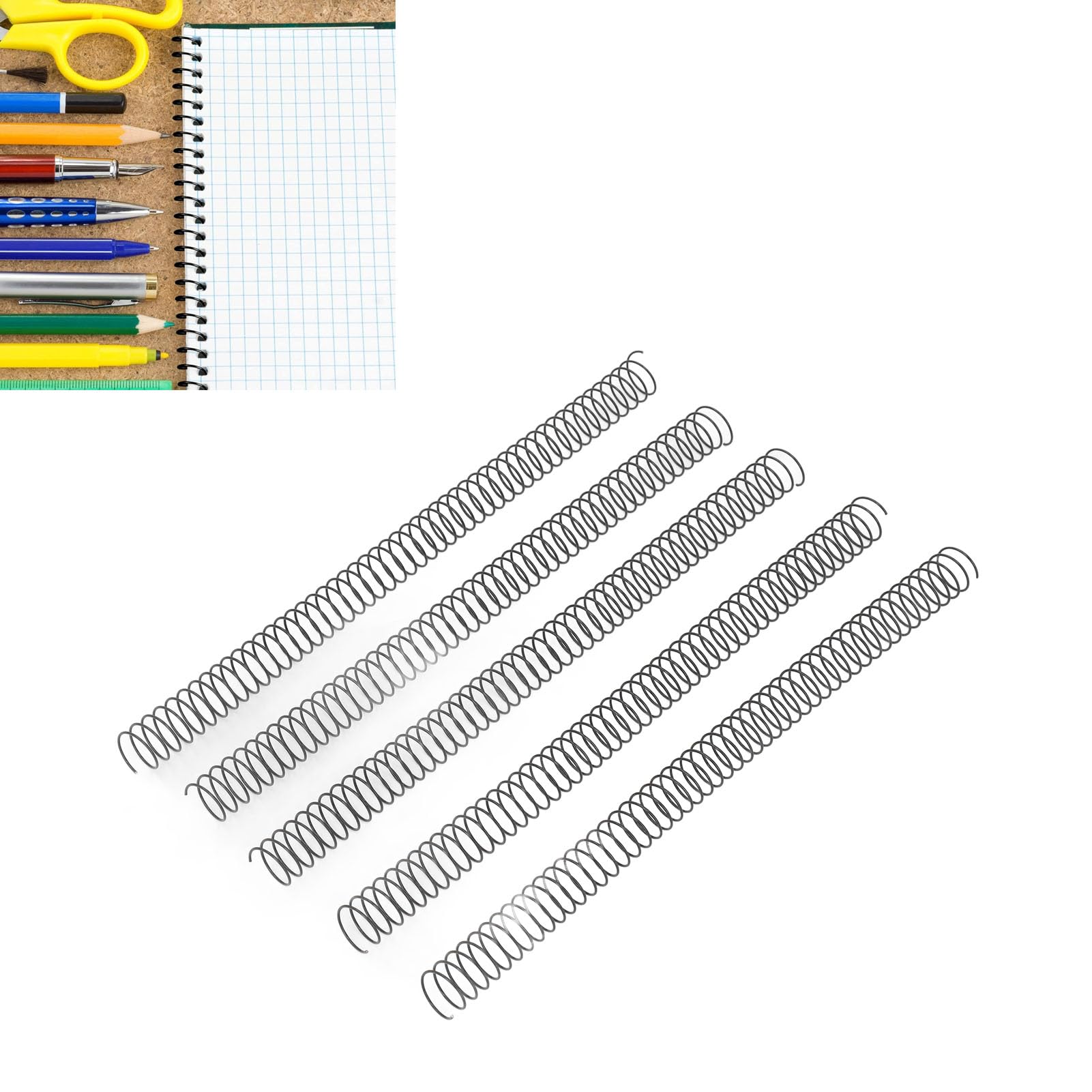Aramox Bobines de Reliure en Spirale Dos de Reliure en Fer Métallique 19 Mm Capacité de 170 Feuilles 4 1 Pas 48 Boucles pour Rapports A4 Présentations Documents de Bureau et Dossiers d'ingénieur
