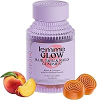 Vista 1 de Lemme Gomitas de colágeno Glow para cabello grueso, uñas fuertes y piel saludable con péptidos de colágeno múltiple, biotina, oligoelementos, zinc