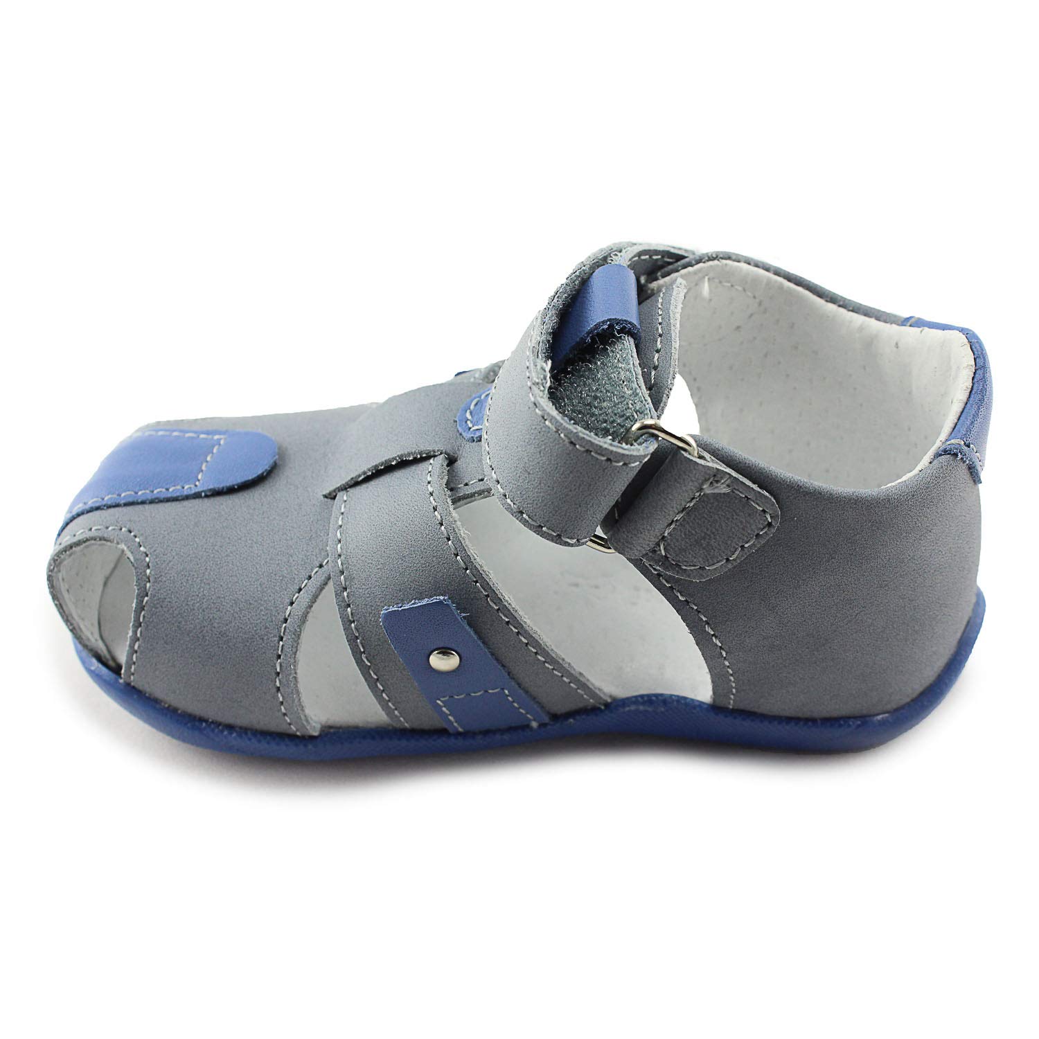Kornecki Boys Closed Toe Leather Sandals with Arch, Ankle and Orthopedic Support 03143 N Popiel S EU 18/US 2.5-3.5 Infant