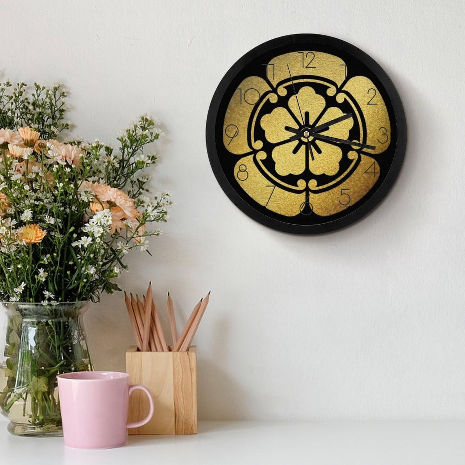 Amazon.co.jp: 戦国武将 織田信長 家紋 家徽 掛け時計 おしゃれ 北欧