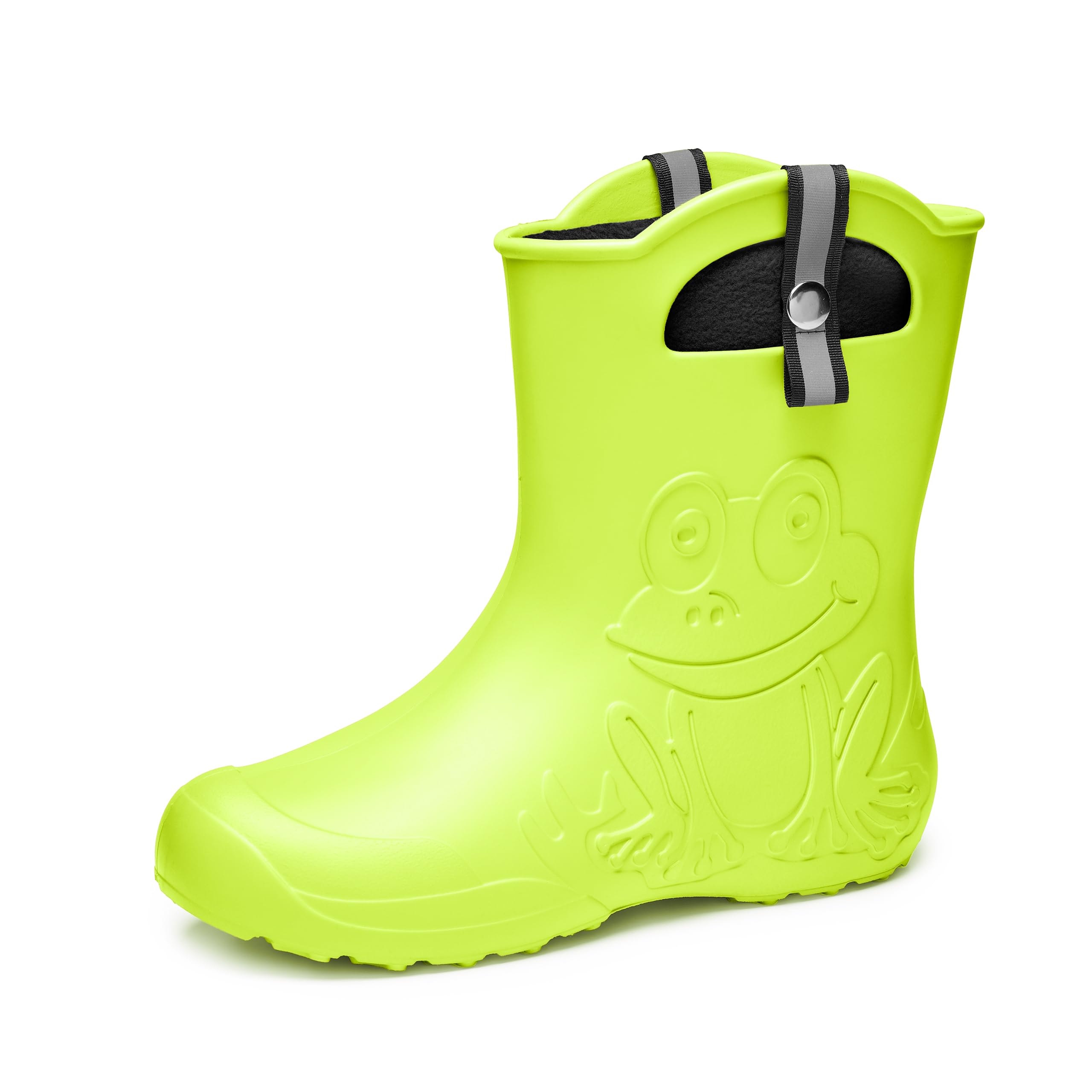 Ladeheid EVA Gummistiefel Damen warm gefüttert durch herausnehmbaren Innenschuh leichte wasserdichte Regenstiefel Griffe zum Anziehen rutschfeste Sohle LA-CA-23