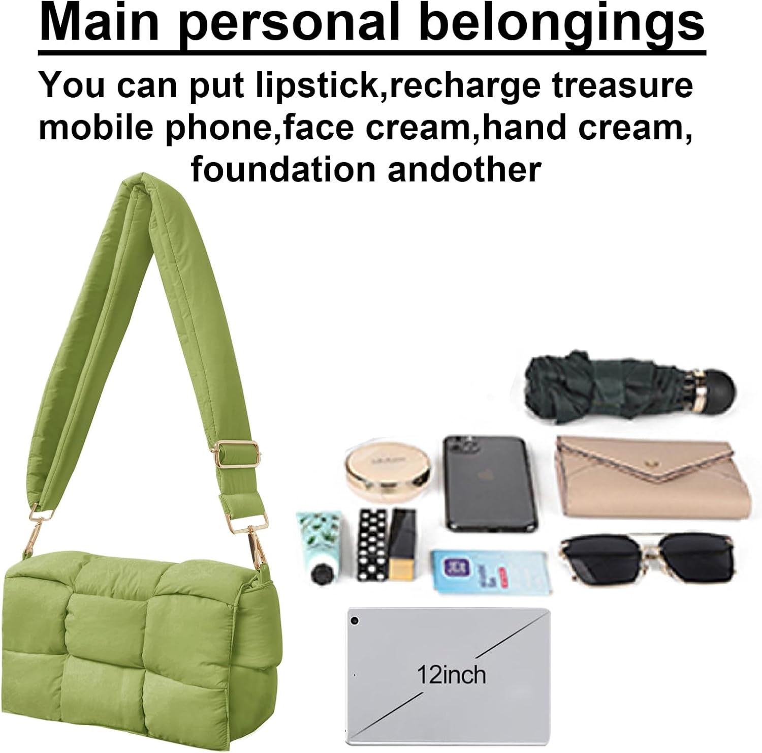 NAARIIAN Shoulder bags for women, Lightweight small puffer purses waterproof, handwoven puffy bag crossbody handbag - Image 5