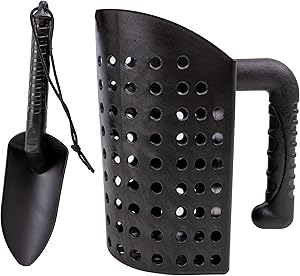 Island Genius Sand Scoop and Shovel Digging Tools for Metal Detecting, Beach Shelling, Sand Sifter