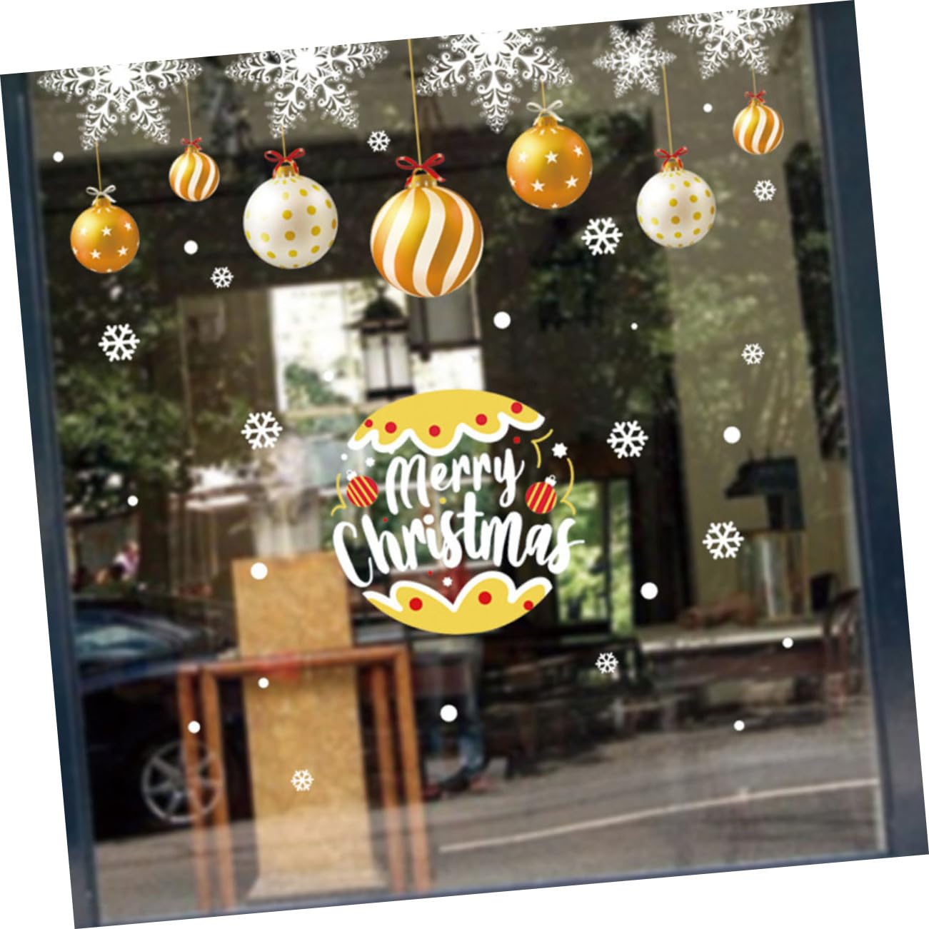 PRETYZOOM 5 Blätter Statische Weihnachtsaufkleber Urlaub Selbstklebender Aufkleber Schneeflocken-fensteraufkleber Weihnachtskugel Fenster Haftet Weihnachts-schneeflocken-aufkleber Pvc