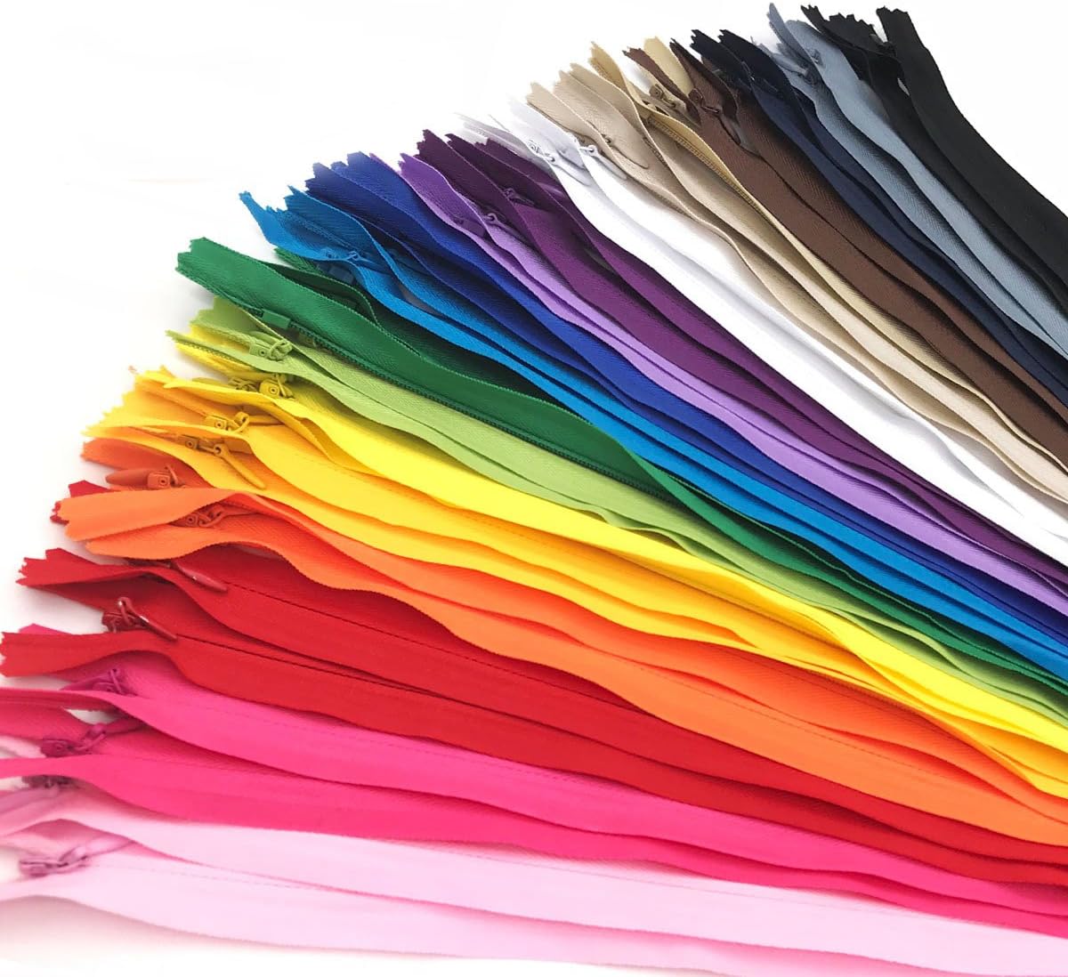 40PCS Invisible Nylon Coil Zipper,Clothing Zipper,DIY Sewing Tools for Craft Special(14 inch, Mix Color)
