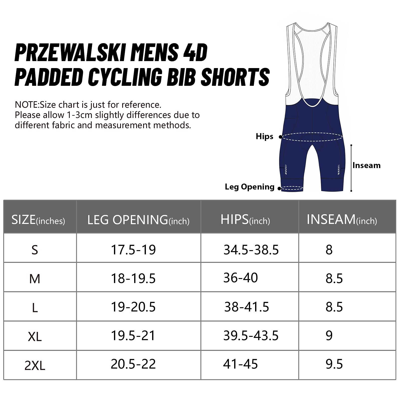 Przewalski Pantalones Cortos de Ciclismo para Hombre, Acolchados 4D, con Bolsillo, para Bicicleta de Carretera