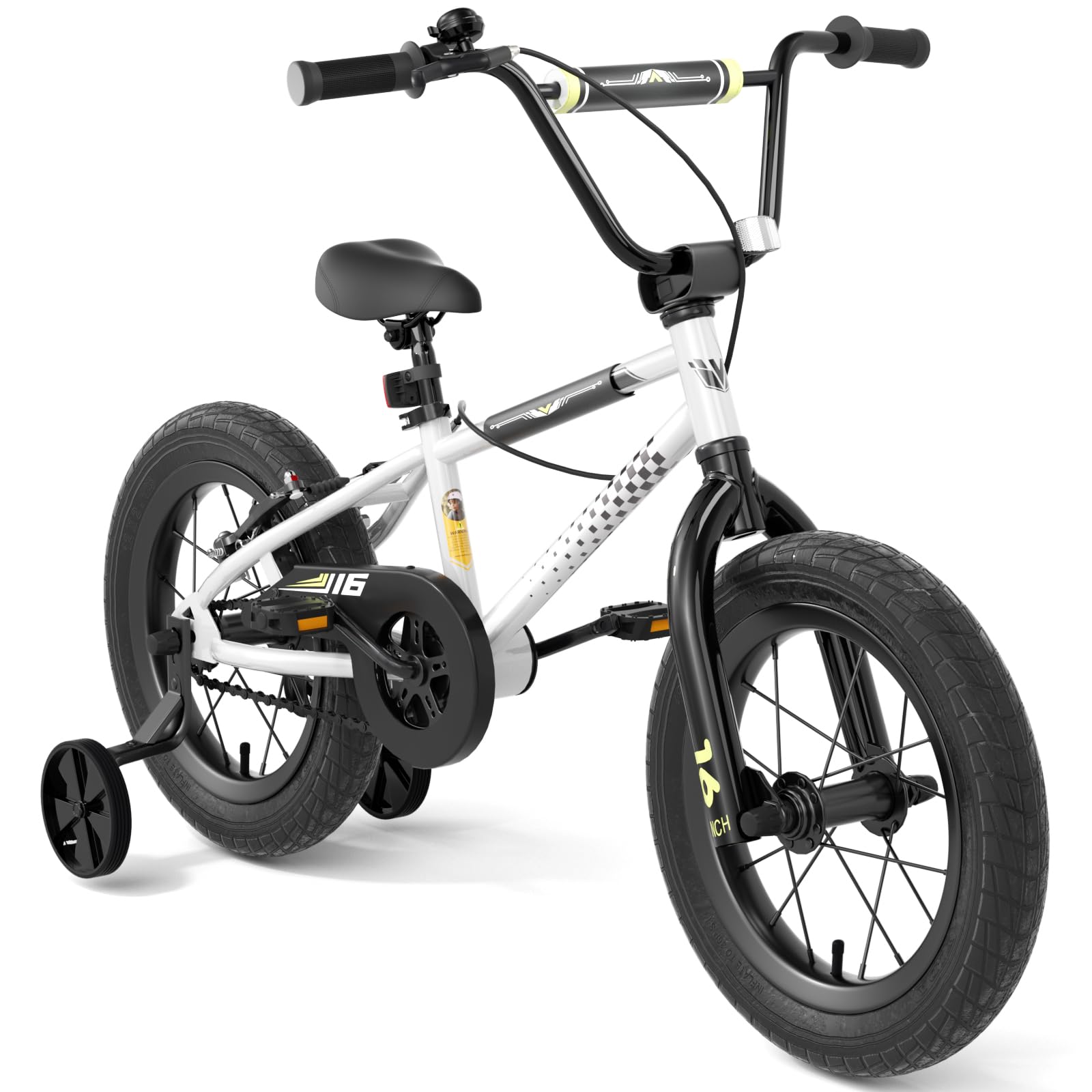 67i Boys Bikes for Ages 5-8 - 12/14/16 Inch Kids BMX Style Bike with Training Wheels, Dual Brakes & Night Safety Reflectors