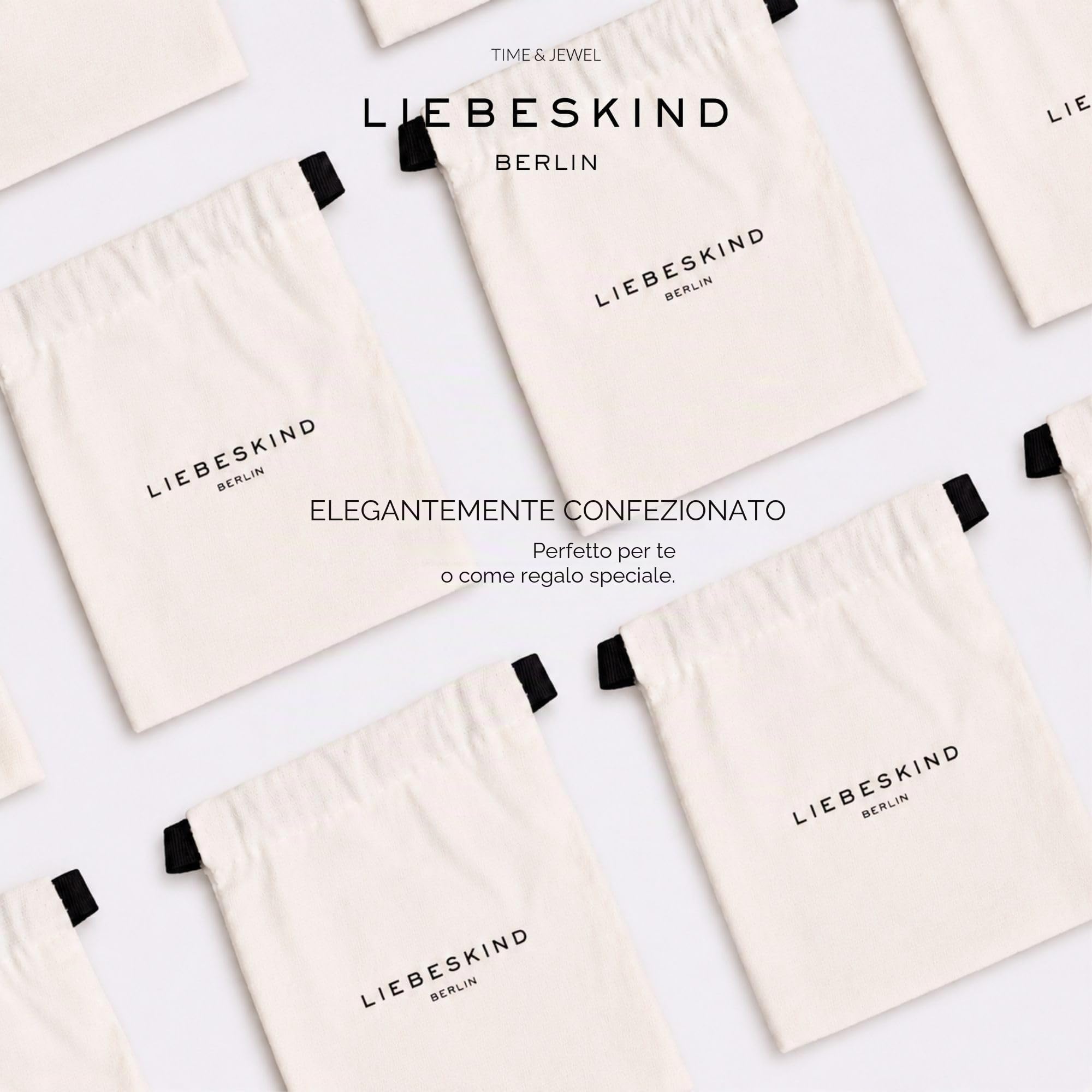 Liebeskind Berlin Beads 6 mm con logo in acciaio inox